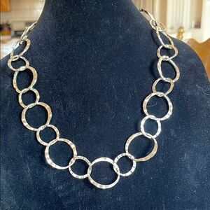 Ann Taylor Silver Circle Link Necklace